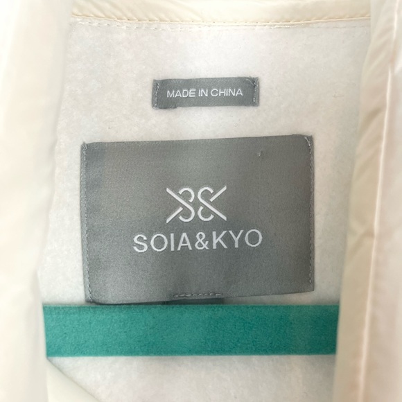 Soia & Kyo White Cream Puffy Front Fitted Jacket NWT Size L - Picture 7 of 8